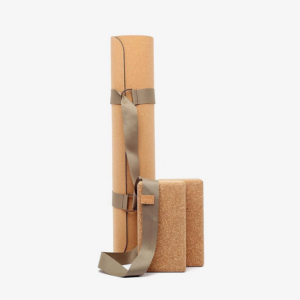 Set Cork Yoga Mat,Cork Block